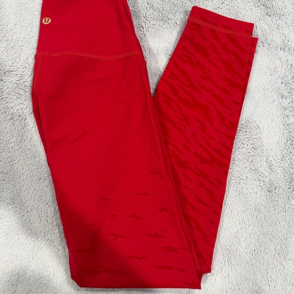 Lululemon Wunder Under lunar new year dark red Leggings